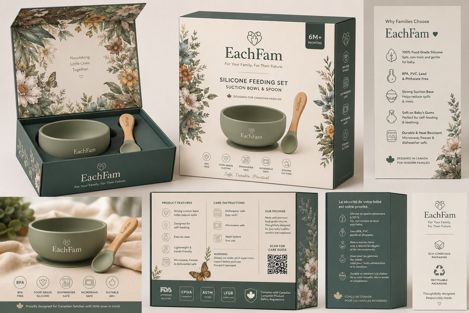 EachFam silicone feeding set packaging