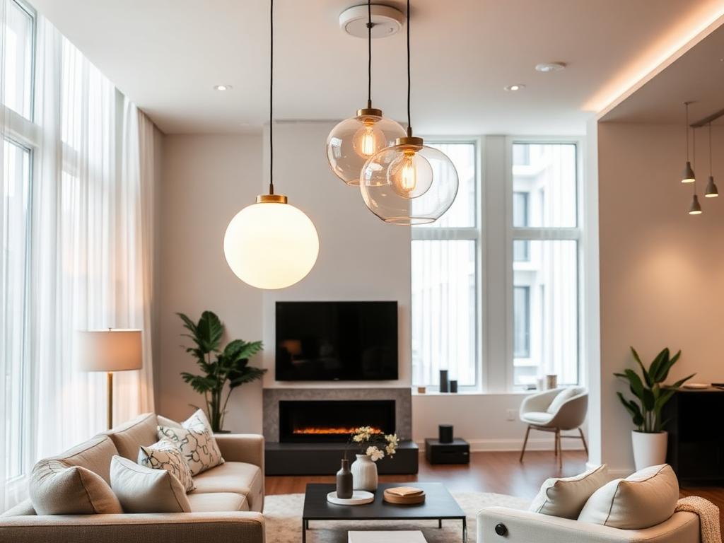 Modern pendant lighting interior